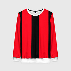 Свитшот женский Color black red line, цвет: 3D-белый