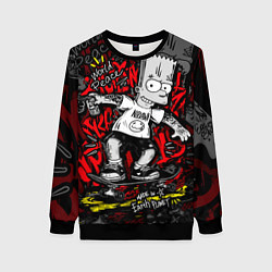 Свитшот женский Татуированный барт, цвет: 3D-черный
