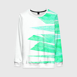 Свитшот женский Color white light blue strip, цвет: 3D-белый
