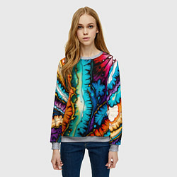 Свитшот женский Разноцветный узор, цвет: 3D-меланж — фото 2