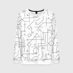 Женский свитшот Техно-Геометрия на белое