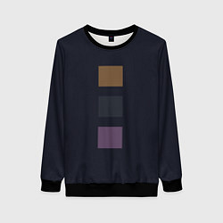 Свитшот женский Три элемента кубизм в цвете глубокий индиго, цвет: 3D-черный