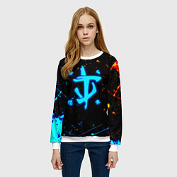 Свитшот женский Doom лёд и пламя краски, цвет: 3D-белый — фото 2