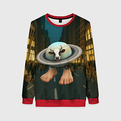 Свитшот женский Ла Вака Сатурно Сатурнита мем, цвет: 3D-красный