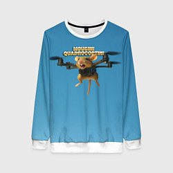 Свитшот женский Mousini Quadrocoptini мем, цвет: 3D-белый