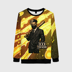 Свитшот женский XXXTentacion в пиджаке с битой, цвет: 3D-черный