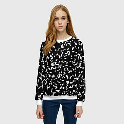 Свитшот женский Черный камуфляж, цвет: 3D-белый — фото 2
