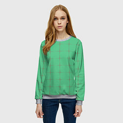 Свитшот женский Color green stripes, цвет: 3D-меланж — фото 2
