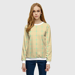Свитшот женский Color beige green crosses, цвет: 3D-белый — фото 2
