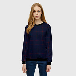 Свитшот женский Color dark blue red crosses, цвет: 3D-черный — фото 2