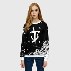 Свитшот женский Doom белый всплеск красок, цвет: 3D-белый — фото 2