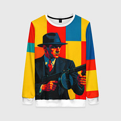 Свитшот женский Гангстер поп-арт, цвет: 3D-белый