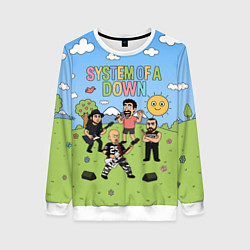 Свитшот женский System of a Down, мультяшный, цвет: 3D-белый