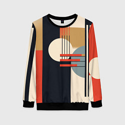 Свитшот женский Баухаус - текстура, цвет: 3D-черный