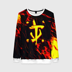 Свитшот женский Doom огненные искры, цвет: 3D-белый