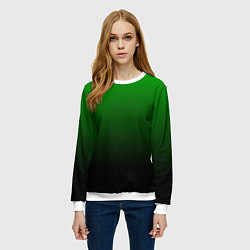 Свитшот женский Green gradient, цвет: 3D-белый — фото 2