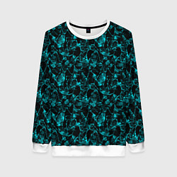 Женский свитшот Голубой с черным абстрактный узор