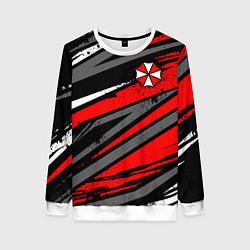 Свитшот женский Umbrella - red lines, цвет: 3D-белый