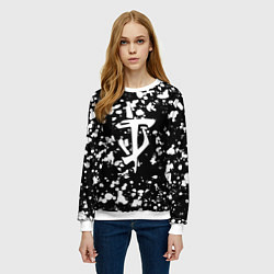 Свитшот женский Дум белые брызги красок, цвет: 3D-белый — фото 2