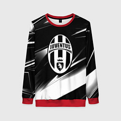 Свитшот женский Juventus geometry stripes black, цвет: 3D-красный