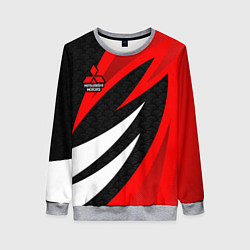 Свитшот женский Митсубиси - красный спорт, цвет: 3D-меланж