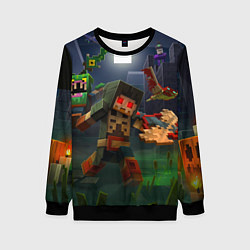 Свитшот женский Майнкрафт - темная ночь, цвет: 3D-черный