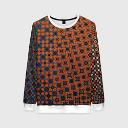 Женский свитшот Узорчатый градиент рыже-синий
