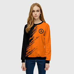 Свитшот женский Half Life - black and orange, цвет: 3D-черный — фото 2