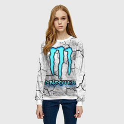 Свитшот женский Monster energy - светлый, цвет: 3D-белый — фото 2
