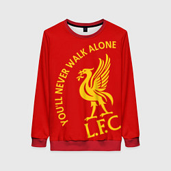 Свитшот женский Ливерпуль youll never walk alone, цвет: 3D-красный