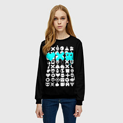 Свитшот женский Love Death and Robots синий, цвет: 3D-черный — фото 2