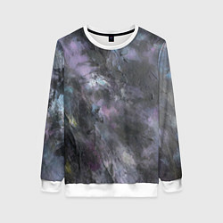 Свитшот женский Абстракция - dark blue oil painting, цвет: 3D-белый