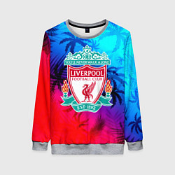 Свитшот женский Liverpool неоновые тропики, цвет: 3D-меланж
