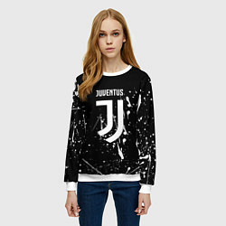 Свитшот женский Juventus брызги красок текстура, цвет: 3D-белый — фото 2