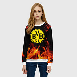 Свитшот женский Borussia огонь текстура, цвет: 3D-белый — фото 2