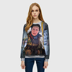 Свитшот женский Наталья Морская пехота мем, цвет: 3D-меланж — фото 2