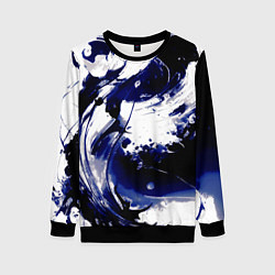 Женский свитшот Чёрно-фиолетовый абстракция волна