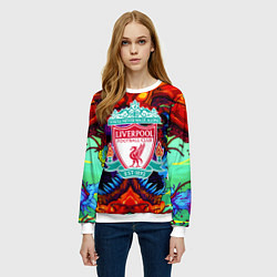 Свитшот женский Ливерпуль монстр, цвет: 3D-белый — фото 2