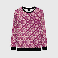 Свитшот женский Фиолетово-розовая цветочная текстура, цвет: 3D-черный