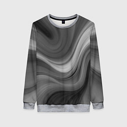 Женский свитшот Серые волны абстракция однотонная