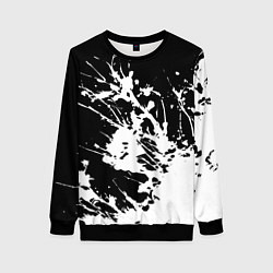 Женский свитшот Взрывная белая краска на чёрном