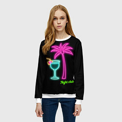 Свитшот женский Night club, цвет: 3D-белый — фото 2