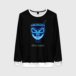 Свитшот женский Neon skull cocktail, цвет: 3D-белый