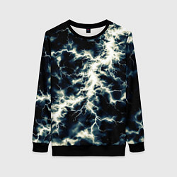 Свитшот женский Чёрно-синий разряд абстракция, цвет: 3D-черный