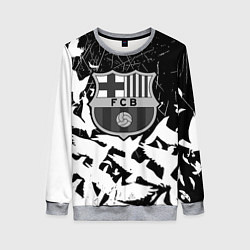 Свитшот женский Barcelona черно белые птицы, цвет: 3D-меланж