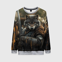 Свитшот женский Волк с мечом, цвет: 3D-меланж