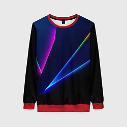 Свитшот женский Neon colored geometric shapes, цвет: 3D-красный