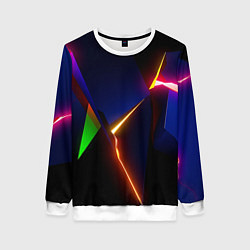 Свитшот женский Neon colored geometric, цвет: 3D-белый