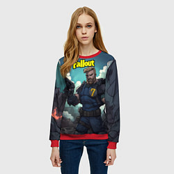 Свитшот женский Fallout седьмой, цвет: 3D-красный — фото 2