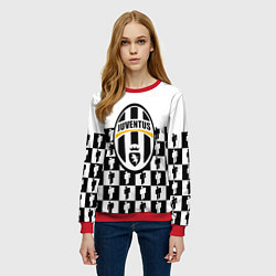 Свитшот женский Juventus болельщики паттерн, цвет: 3D-красный — фото 2